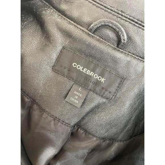 y2k Colebrook Womens Black Leather Long Blazer Size Large - Picture 4 of 7